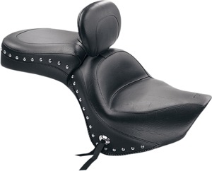 Mustang Stud Touring Seat W/Backrest Black Fits Vulcan 900 Classic 06-14