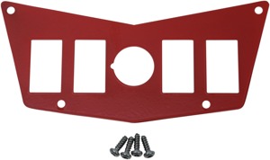 Moose Dashplate 4-Switch 12V Red Powder-Coated Steel Fits Polaris RZR