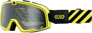 100% Barstow Goggle Smoke Lens Yellow Black Adult Unisex - Anti-fog smoke lens goggles for adults
