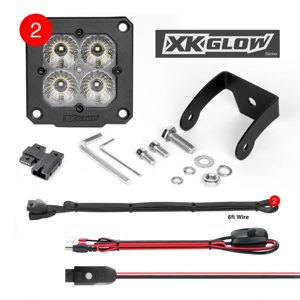 Flush Mount 20W LED Cube Light Kit with RGB Accent - XKGLOW C3 2pc
