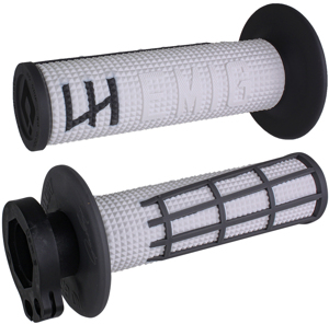 ODI Emig V2 Lock-On Grips White/Graphite For 7/8" Bars - Lock-on grips pair for 7/8" bars, White/Graphite