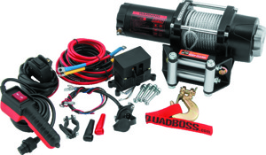QuadBoss 3500Lb Winch with Wire Cable - 3500 lb winch with cable and remote