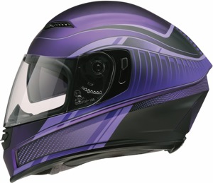 Z1R Jackal Dark Matter Helmet Matte Black/Purple - L - Full-face helmet with sun visor, size L