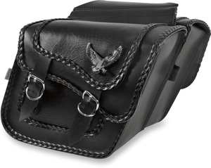 Willie & Max Black Magic Compact Slant Saddlebags Black 12"x9.5"x2.5"