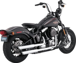 Vance & Hines Twin Slash 3" Slip-On Mufflers Chrome For Harley Softail - Slip-on mufflers for Harley Softail FLSTSB/FLSTNI