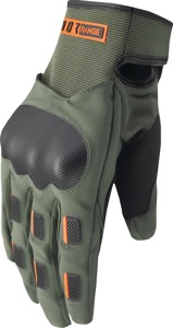 THOR Range Gloves Men's XS Army Green/Black/Orange - Waterproof, fleece-lined gloves for off-road/street
