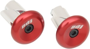 ODI Aluminum Handlebar End Plugs Red Universal Pair - Red aluminum bar end plugs for 14-19mm bars