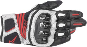SPX Air Carbon V2 Motorcycle Gloves Black/White/Red Large