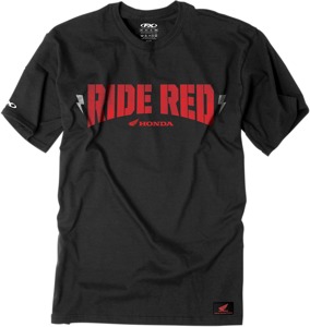 Men's Honda Ride Red Bolt Tee - Honda Ride Red Bolt Tee Blk Md