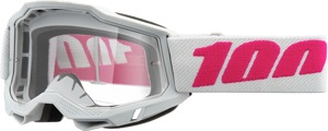 100% Accuri 2 Goggles Keetz Clear Lens Adult Unisex Pink White - Premium off-road goggle with clear lens for adults
