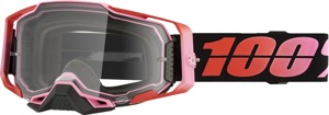 100% Armega Goggles Clear Lens Red Guerlin Fluorescent Pink Adult - Premium off-road goggles with clear lens