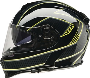 Z1R Warrant Amplify Helmet Hi-Vis/Black Small - Full-face helmet with drop-down sun visor