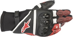 GPX V2 Motorcycle Gloves Black/White/Red 3X-Large
