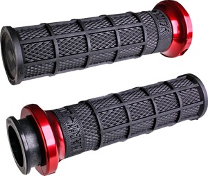 ODI Hart-Luck Lock-On Grips Black/Red For Indian Touring Models - Lock-on grips for Indian touring models