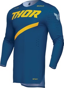 Thor Sportmode Brave Jersey Blue Yellow Men's Medium - Athletic fit race jersey, blue/yellow, men's medium