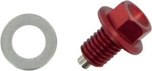 Moose Magnetic Drain Plug w/ Washer Red M10x1.5x17mm