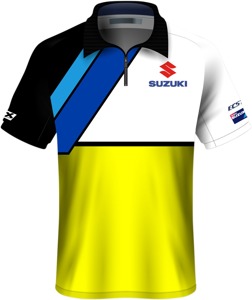Factory Effex Men's Suzuki Team Pit Shirt Yellow/Black Size M