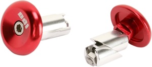 ODI Aluminum Handlebar End Plug Red Universal Pair - Red aluminum handlebar end plugs, universal fit