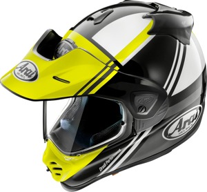 Arai XD-5 Cosmic Helmet Fluorescent Yellow L - Dual-sport helmet with visor and ventilation