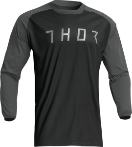 Thor Terrain Jersey Black Charcoal Men's Small - Off-road jersey, small, black charcoal, men's