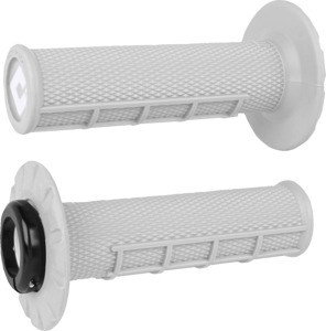 ODI Half Waffle V2.1 Lock-On Grips White Black 7/8" Bars - Lock-On grips, white/black, 7/8" bars, universal fit