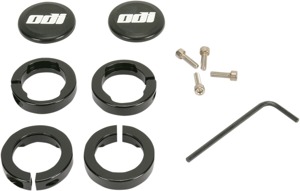 ODI Lock Jaw Clamps 4 Pack Black For 7/8 Inch Handlebars - Black anodized clamps for ODI Lock-On Grips 7/8in bars