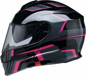Z1R Solaris 2.0 Slater Modular Helmet 4XL Pink/Black - Modular helmet with sun visor, size 4XL