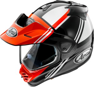 Arai XD-5 Cosmic Helmet Red/White/Black Medium - Dual sport helmet with Cosmic graphic