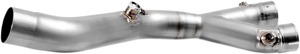 Akrapovic Titanium Link Pipe Silver Fits 15-22 Yamaha R1