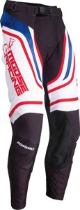 Moose Racing Agroid Pants Mens 38 Black Blue White Red - Athletic fit off-road riding pants, size 38