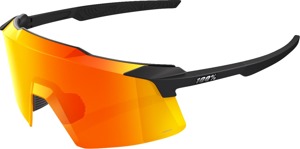 100 Percent Aerocraft Sunglasses Matte Soft Tact Black HiPER Red Mirror - HiPER Red Mirror lens sunglasses, adult size