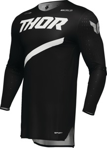 Thor SPORTMODE Brave Jersey Black White Medium Men's - Athletic fit off-road jersey in black/white, size M