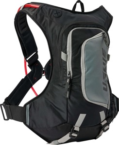 USWE Moto Hydro 12L Hydration Pack Black/Gray 3.0L Bladder - 12L hydration pack with 3.0L bladder, Black/Gray