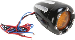 Arlen Ness Deep-Cut LED Turn Signals with Fire Ring Lens - Amber
