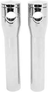Accutronix Elite Chrome 8in Billet Handlebar Risers For Harley Softail Springer