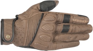 Crazy 8 Leather Motorcycle Gloves Brown/Black Large
