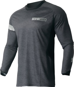 Thor Range Jersey Black Heather Gray XL Men's - Moisture-wicking long-sleeve off-road jersey