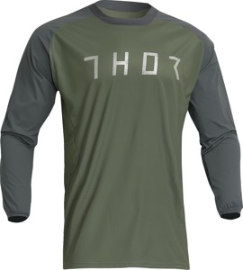 Thor Terrain Jersey XL Charcoal Green Men's Off-Road - XL off-road jersey in charcoal green for men