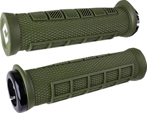 ODI Elite Pro v2.1 Lock-On Grips Black/Green Pair - Ergonomic lock-on grips for bicycles, Black/Green