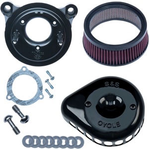 Black Stealth Mini Teardrop Air Cleaner by S&S for Harley-Davidson