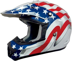 FX-17 Flag Full Face Offroad Helmet Red/White/Blue Medium