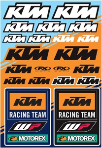 Factory Effex KTM Racing Sticker Sheet Orange 1-1/4" Universal Fit
