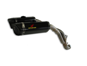 Graves Carbon Fiber Dual Slip-On Exhaust Black Fits 09-14 Yamaha R1