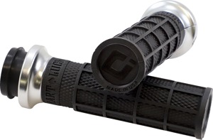 ODI Hart-Luck V-Twin Lock-On Grips Black/Silver 1in TBW - Lock-On grips for select Harley-Davidson models
