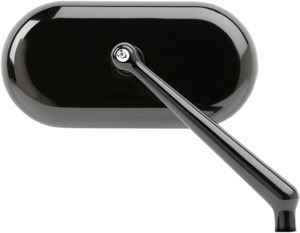 Arlen Ness Forged Billet Oval Mirror Right Hand Black Short Stem