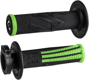 ODI Emig Pro V2 Lock-On Grips Black/Green For 7/8" Handlebars - Lock-on grips, Black/Green, For select MX/off-road bikes