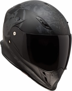 Z1R Nemesis Speed Demon Helmet Matte Black - Large - Full face helmet with drop-down sun visor