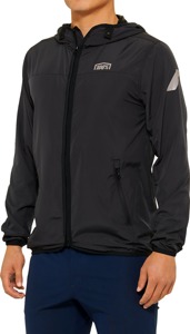 100 Percent Klutch Jacket Black XL Men's Hooded Windbreaker - Hooded windbreaker, XL, Black, Men's