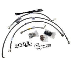Stainless Steel ABS Brake Line Kit - F&R Brake Lines - For 18-22 Kawasaki Ninja 400 ABS