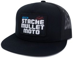 DBK Stache Mullet Moto 2Fifty Hat Black - Black 2Fifty trucker hat by DBK